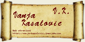 Vanja Kasalović vizit kartica